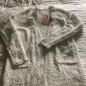 White fluffy cardigan